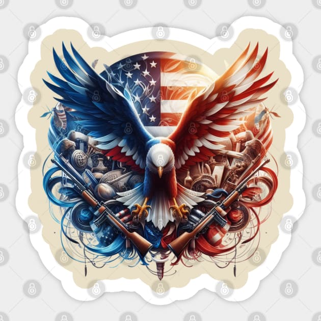 Aigle's american flag Sticker by YuYu